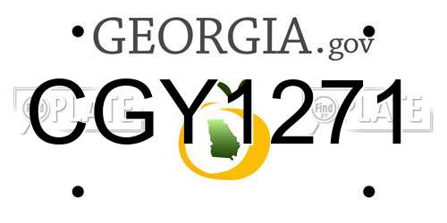 CGY1271 Georgia License Plate