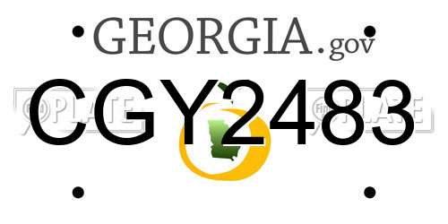 CGY2483 Georgia License Plate