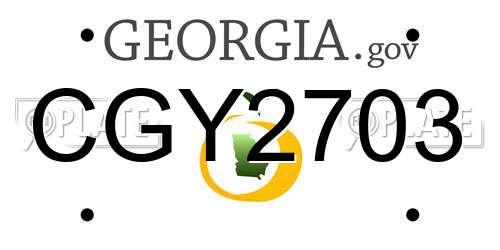 CGY2703 Georgia License Plate