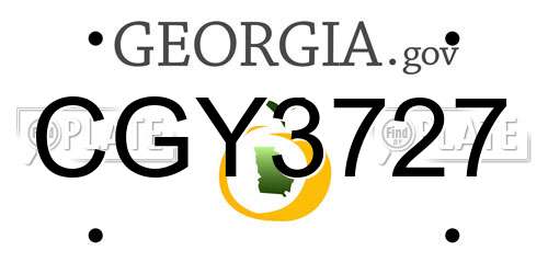 CGY3727 Georgia License Plate