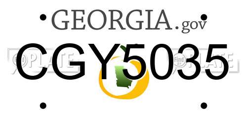 CGY5035 Georgia License Plate
