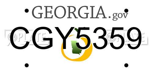 CGY5359 Georgia License Plate