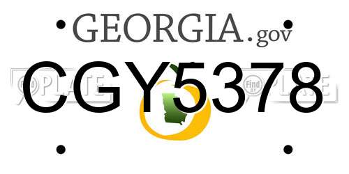 CGY5378 Georgia License Plate