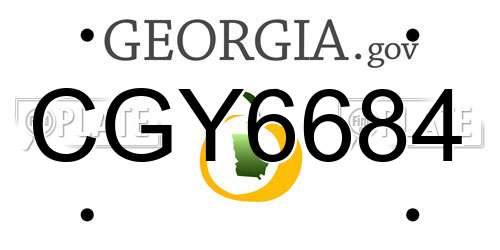 CGY6684 Georgia License Plate