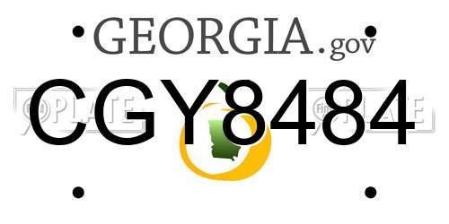 CGY8484 Georgia License Plate