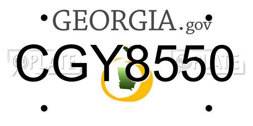 CGY8550 Georgia License Plate
