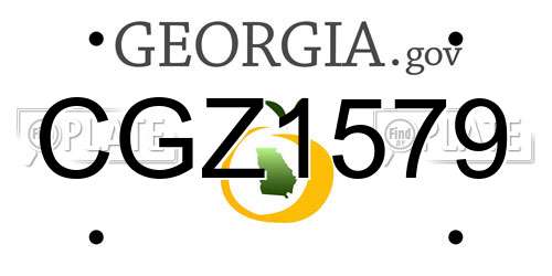 CGZ1579 Georgia License Plate