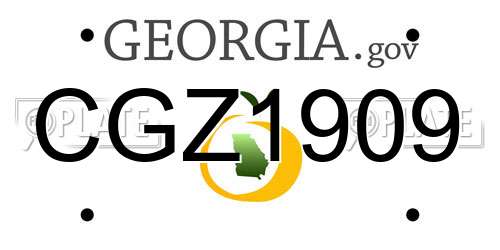 CGZ1909 Georgia License Plate