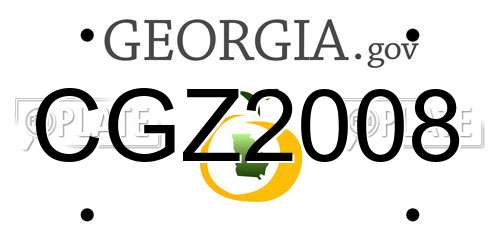 CGZ2008 Georgia License Plate