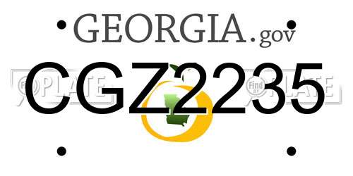 CGZ2235 Georgia License Plate