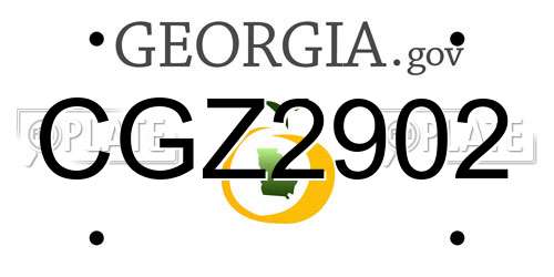 CGZ2902 Georgia License Plate