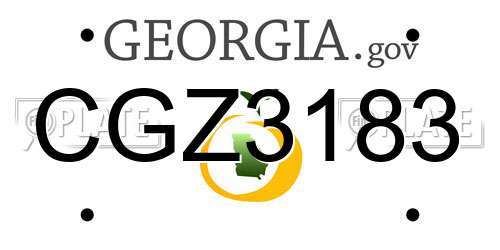 CGZ3183 Georgia License Plate