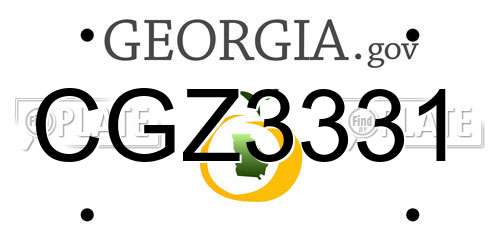 CGZ3331 Georgia License Plate