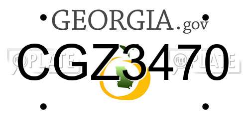 CGZ3470 Georgia License Plate