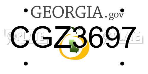 CGZ3697 Georgia License Plate