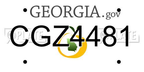 CGZ4481 Georgia License Plate