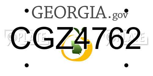 CGZ4762 Georgia License Plate