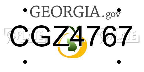 CGZ4767 Georgia License Plate