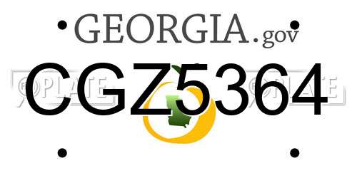 CGZ5364 Georgia License Plate
