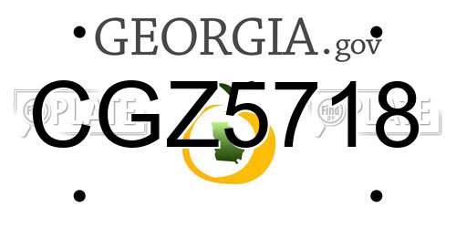 CGZ5718 Georgia License Plate