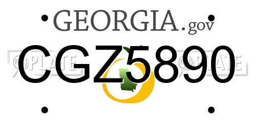 CGZ5890 Georgia License Plate