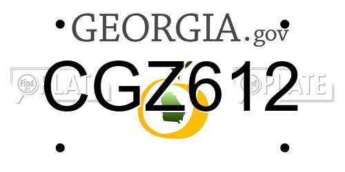 CGZ612 Georgia License Plate