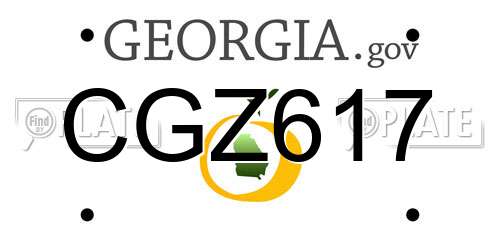 CGZ617 Georgia License Plate