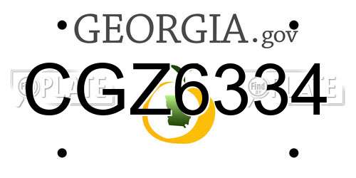 CGZ6334 Georgia License Plate