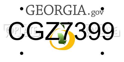 CGZ7399 Georgia License Plate