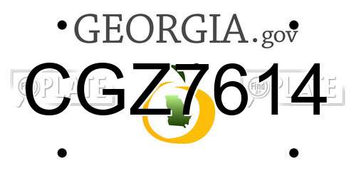 CGZ7614 Georgia License Plate