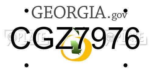 CGZ7976 Georgia License Plate