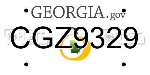 CGZ9329 Georgia License Plate