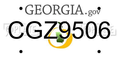 CGZ9506 Georgia License Plate