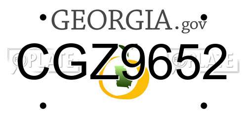 CGZ9652 Georgia License Plate
