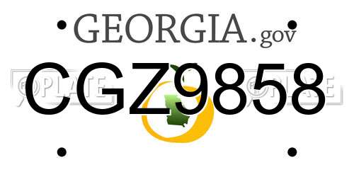 CGZ9858 Georgia License Plate
