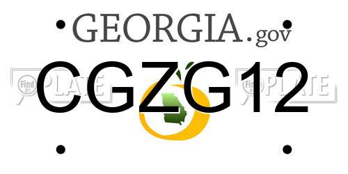 CGZG12 Georgia License Plate