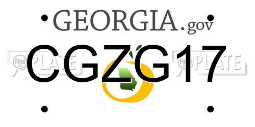 CGZG17 Georgia License Plate