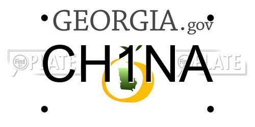 CH1NA Georgia License Plate