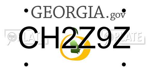 CH2Z9Z Georgia License Plate