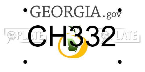 CH332 Georgia License Plate