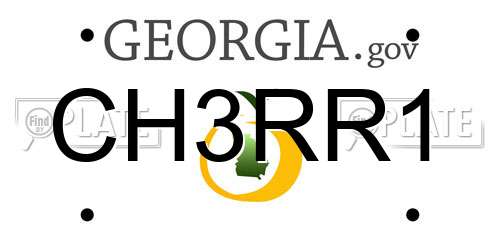 CH3RR1 Georgia License Plate