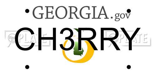 CH3RRY Georgia License Plate
