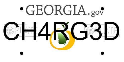 CH4RG3D Georgia License Plate