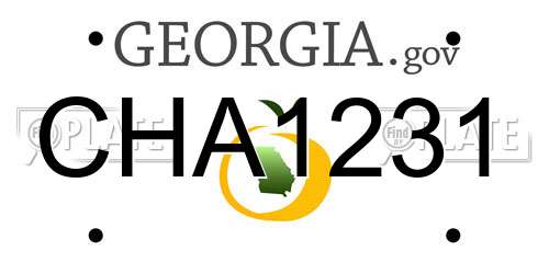 CHA1231 Georgia License Plate