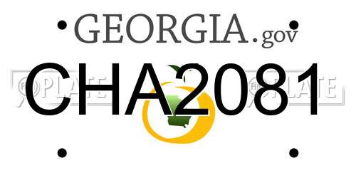 CHA2081 Georgia License Plate