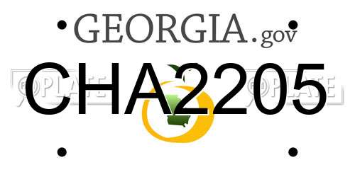 CHA2205 Georgia License Plate