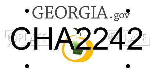 CHA2242 Georgia License Plate