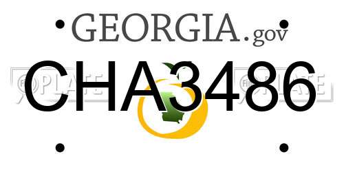 CHA3486 Georgia License Plate