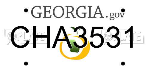 CHA3531 Georgia License Plate