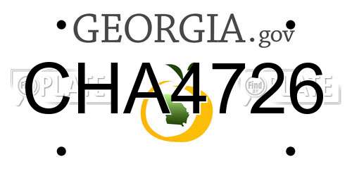 CHA4726 Georgia License Plate